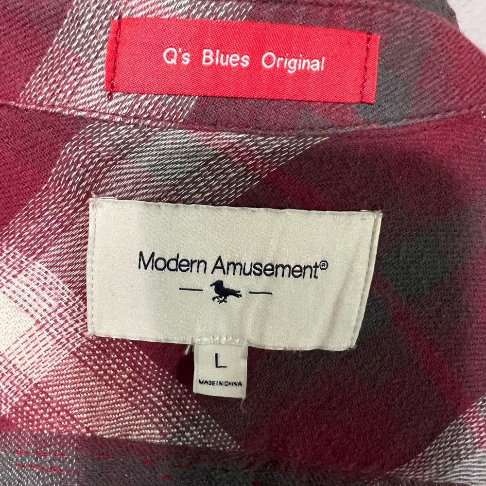 Upcycled Plaid Flannel Shirt with New Orleans Graphic - Picture 4 of 4